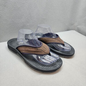 Dr Scholl's Slip on Thong Men's Reflect Brown‎ Flip Flop Shoes Size 12 M